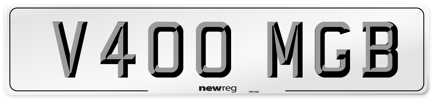 V400 MGB Number Plate from New Reg